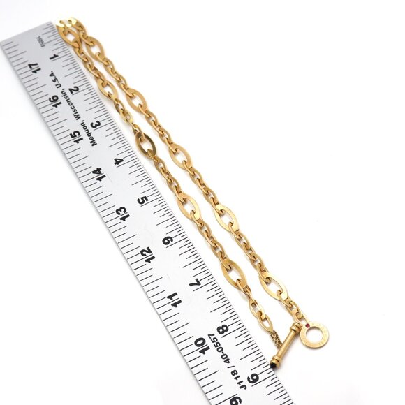 Roberto Coin 18K Yellow Gold Oval Toggle Link Necklace 750 Italy  18" - Picture 4 of 9